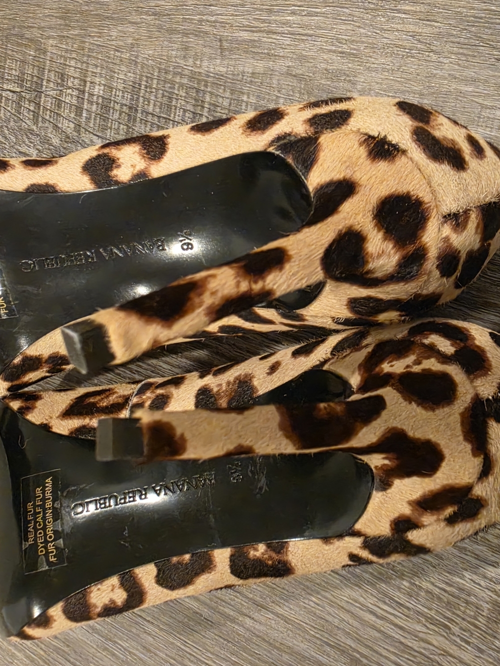 Banana Republic Leopard-Print Pointed Toe Pumps - Tan & Black - Picture 7 of 8